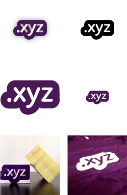 Examples of the .xyz logo in use.