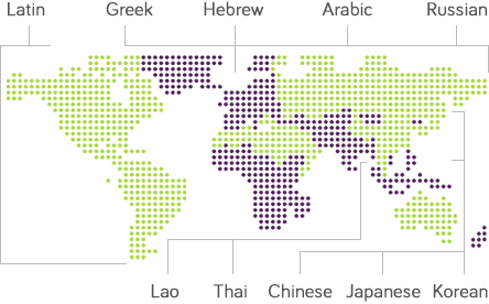 Map of languages supported by .xyz