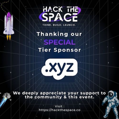 Hack The Space hackathon image thanking .xyz